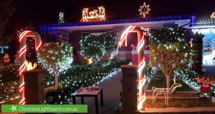 Christmas Light display at 13 Carissa Drive, Botanic Ridge