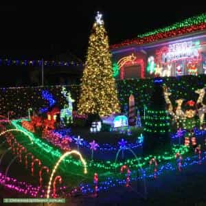 Christmas Light display at  61 Stoney Creek Road, Bexley