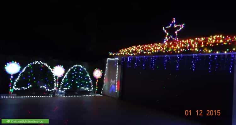 Christmas Light display at 4 Flanders Place, Alexander Heights