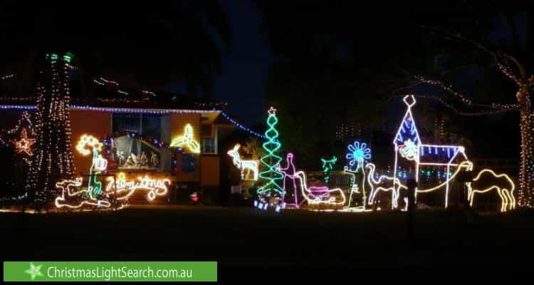 Christmas Light display at 2 Robert Arnold Avenue, Valley View