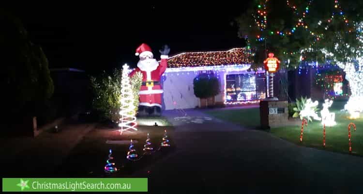 Christmas Light display at 10 Conway Grove, Heathridge