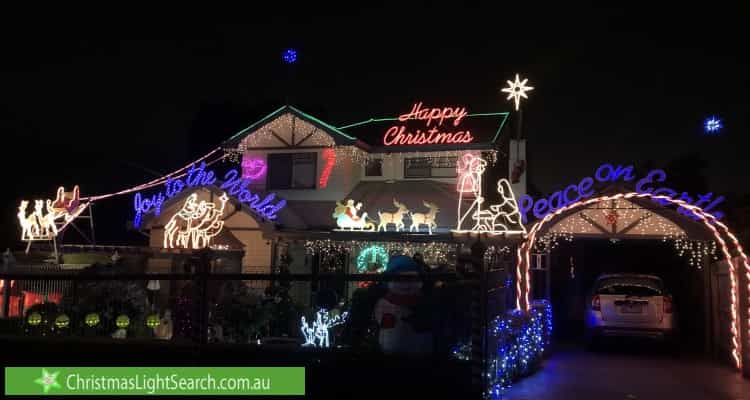 Christmas Light display at 86 Orchard Grove, Blackburn South