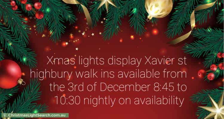 Christmas Light display at  Xavier Street, Highbury