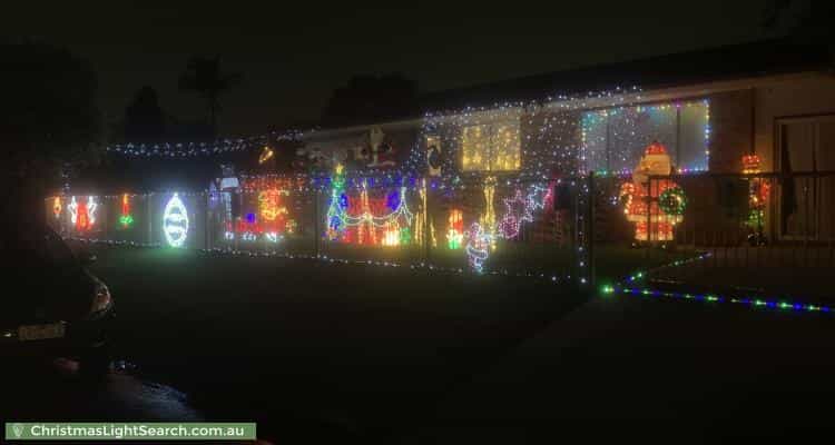 Christmas Light display at 144 Desborough Road, Colyton