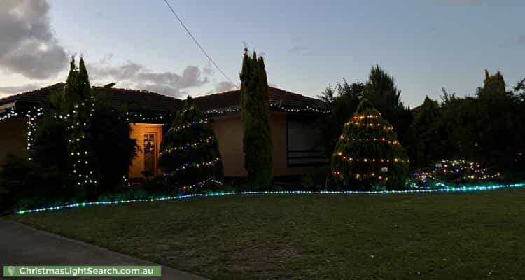 Christmas Light display at 61 Eyre Crescent, Valley View