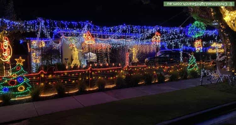Christmas Light display at 50 Kincumber Drive, Croydon