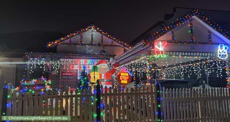 Christmas Light display at 34 Hugh Street, Belmore