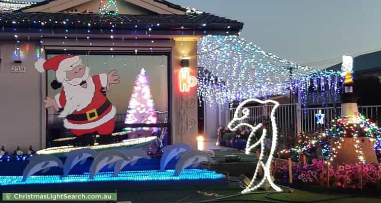 Christmas Light display at 214 Lady Gowrie Drive, Largs Bay